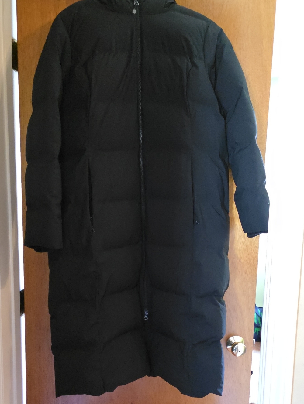 Eddie Bauer Black Long Hooded Puffer Coat
